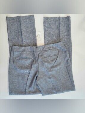 WHITE HOUSE BLACK MARKET Sleek Boot 14L Crosshatch Suit Pant Classic Navy NEW